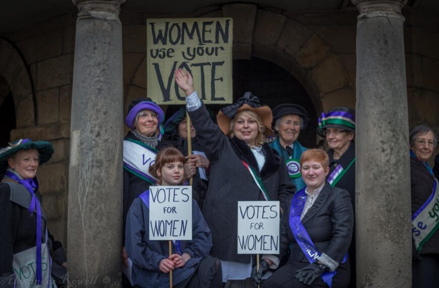 Suffragettes’ promote the importance of voting