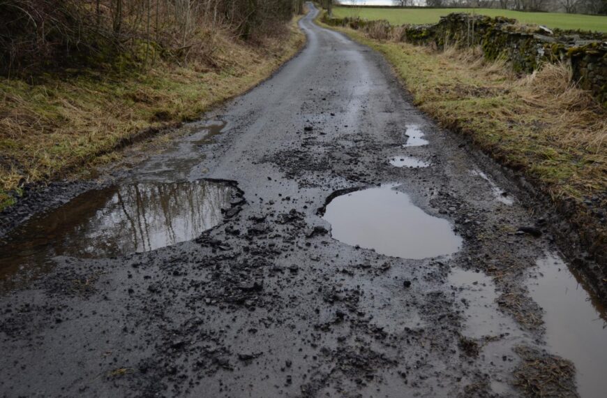 Fury at huge pot holes on…