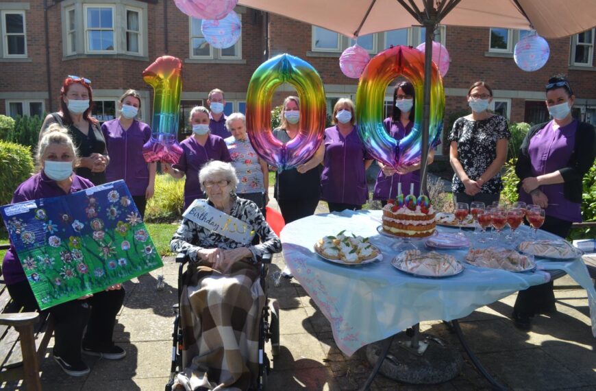 Staff help Rena celebrate 100th birthday in style