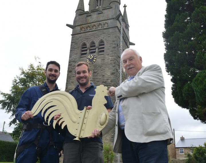 Weathercock back in place after falling onto neighbour’s rook