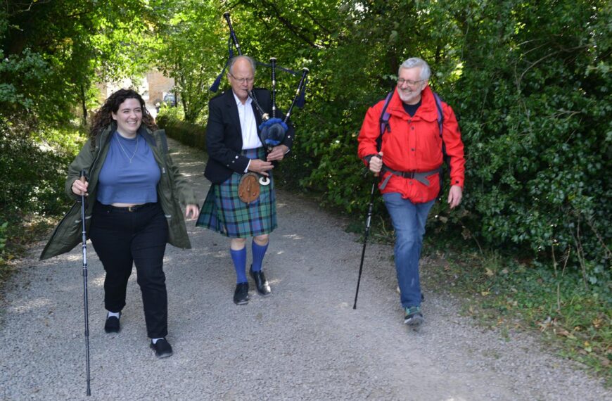 Piper gives charity walkers a Highland send-off
