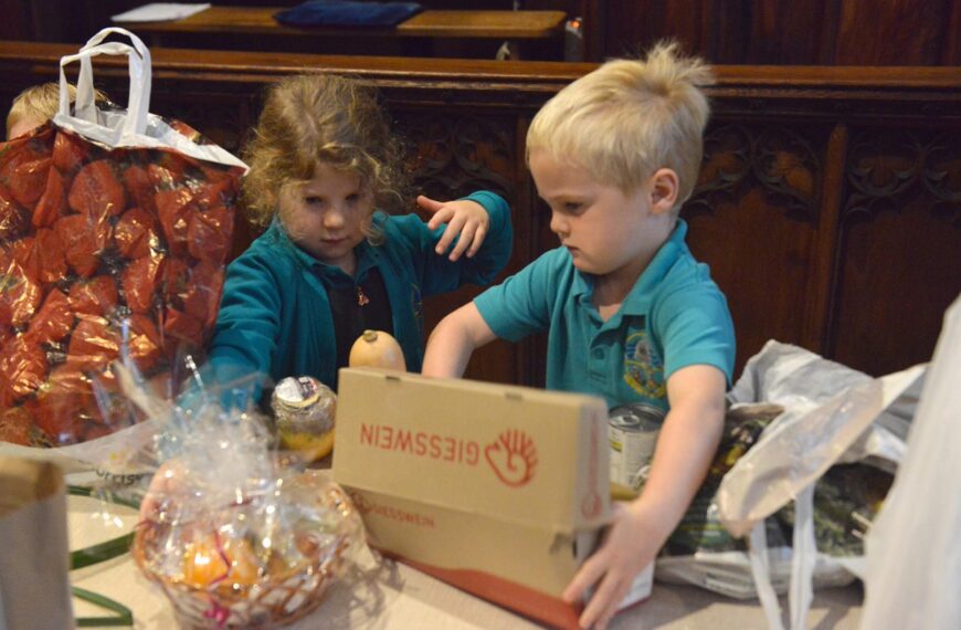 Gainford pupils happy to be back celebrating the harvest