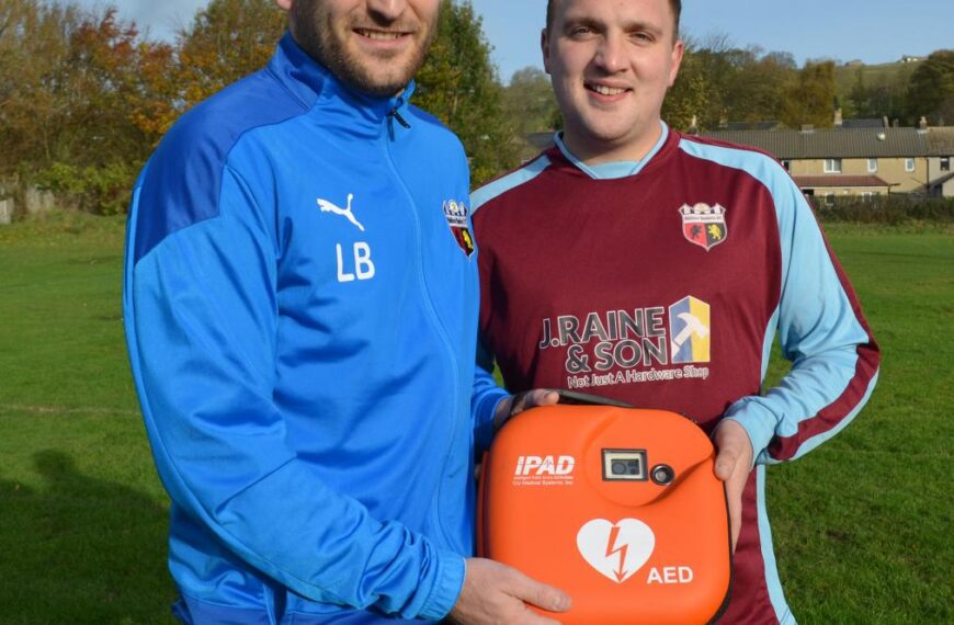 Football club adds heart-start machine to kit bag