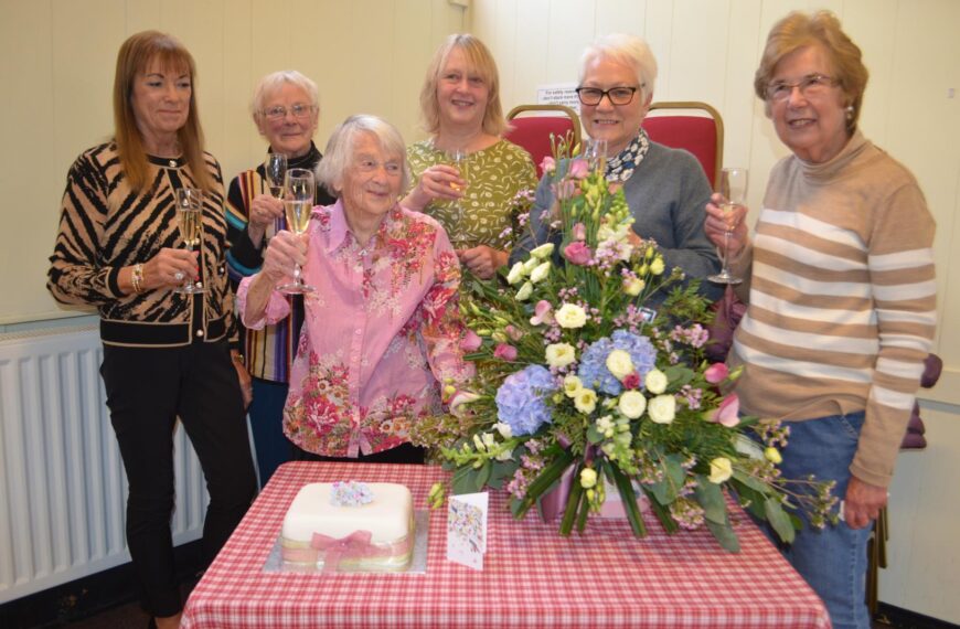 Glass of bubbly as Joyce celebrates her 100th birthday