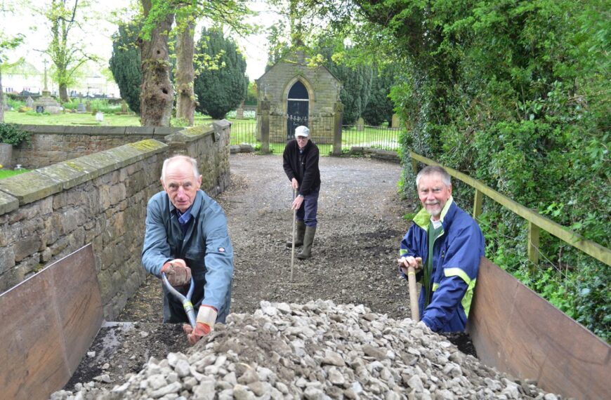 Volunteers help repair track to Barnard Castle cemetery