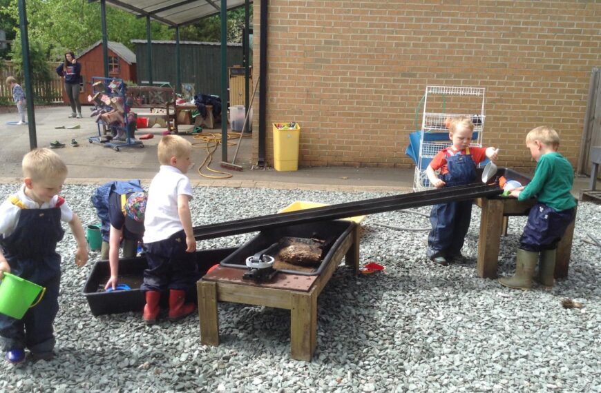 Everyone mucks in to clean up outdoor area