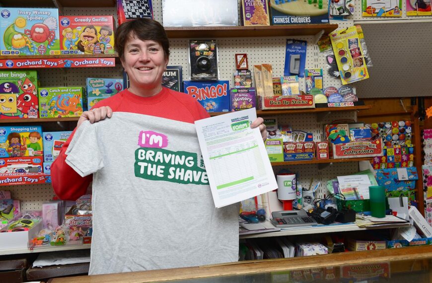 Braving the shave in her mother’s…