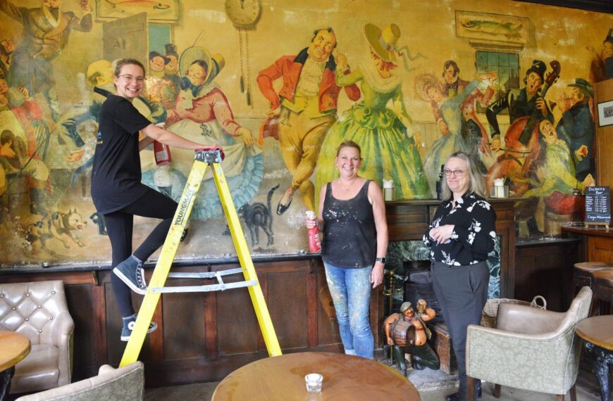 Historic mural being restored