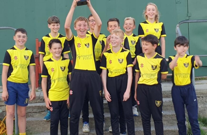 Jubilant Raby Castle U13s lift the league trophy