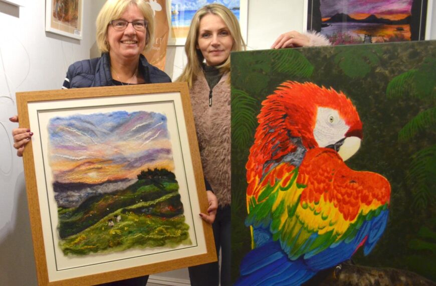 Felt landscapes and mixed media art goes on display