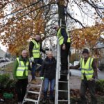 New floodlights and blue globes for town