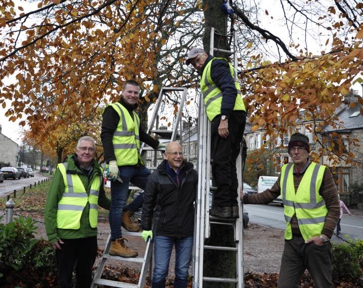New floodlights and blue globes for town