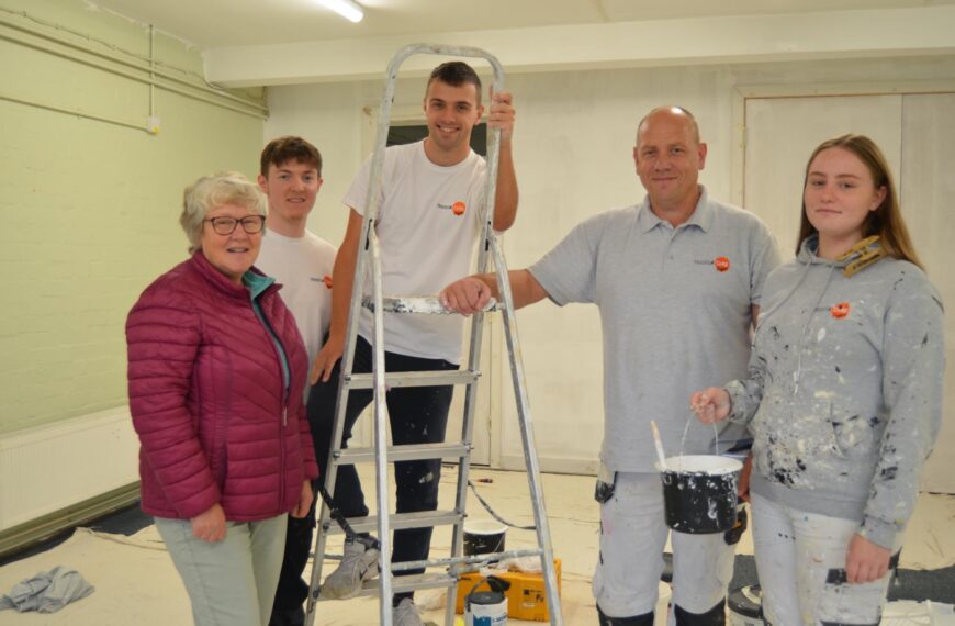 Trainees help transform parish hall meeting room