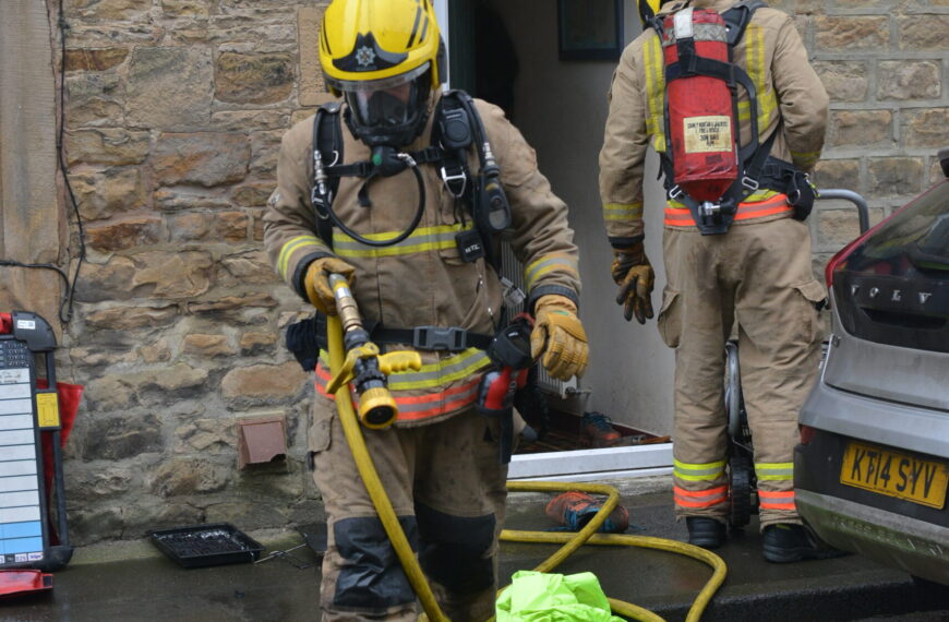 Fire crews tackle house fire in Barney