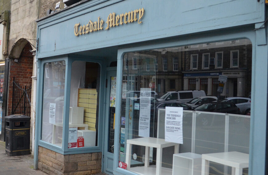 Teesdale Mercury Shop ceases trading