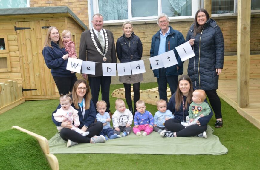 Nursery celebrates inspection report and new £40k garden area